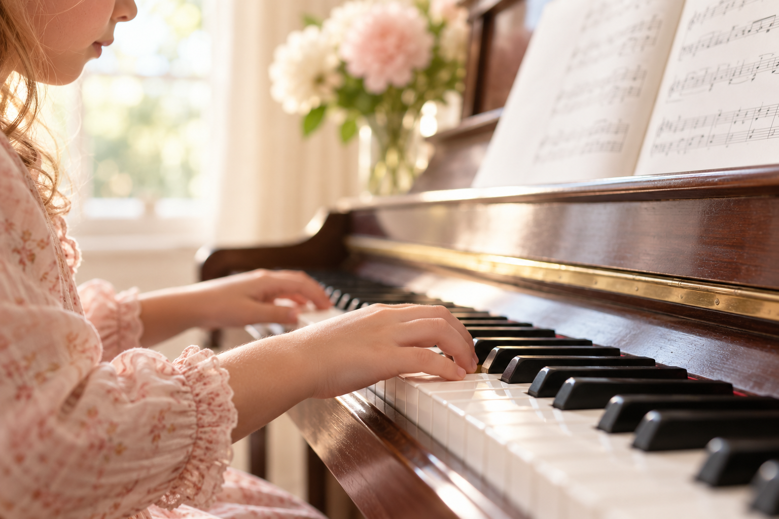 Illustrative image of a child playing piano